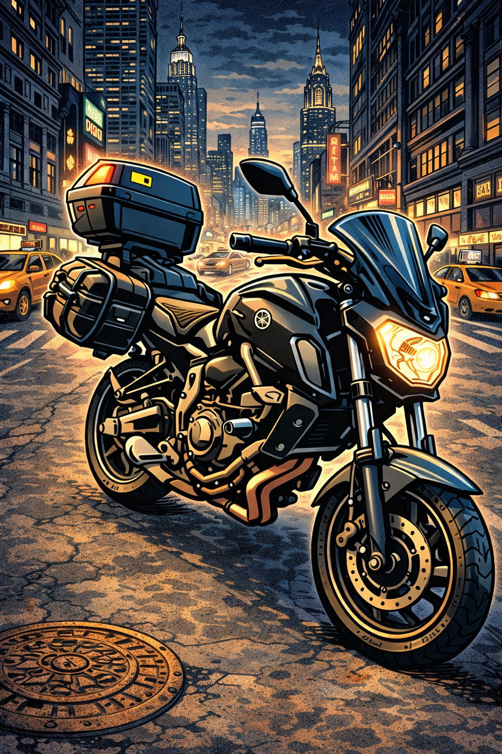 MT-07 ツーリングイラスト