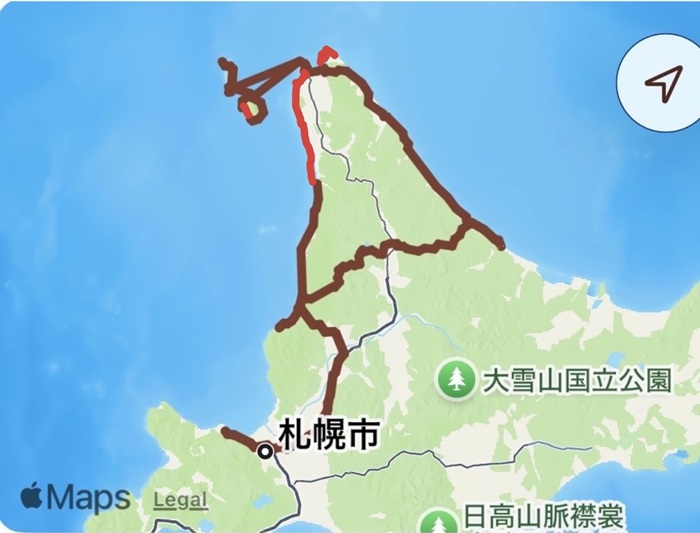 北海道ツーリングの全行程