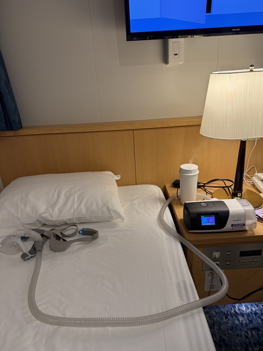 フェリー個室に設置したCPAP
