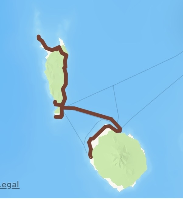 8月25日の利尻島から礼文島へのルート